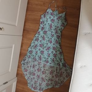 Blue floral high low dress